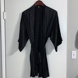 Victoria Secret Black Silk Kimono